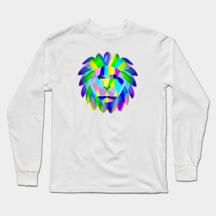 Cute Colorful Lion Shape Head Drawing Long Sleeve T-Shirt